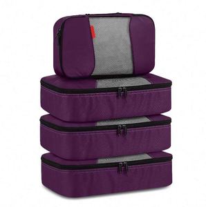 Free Sample Customization multicolor durable lightweight 4 sets <b>compression</b> travel packing cubes <b>bag</b> - Product Image 6