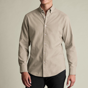 Camisa Formal de <span class=keywords><strong>Manga</strong></span> <span class=keywords><strong>Larga</strong></span> para Hombre, 100% Algodón de Alta Calidad, Color Sólido, con Patrón de Rayas, para Primavera, Otoño e Invierno - Product Image 2