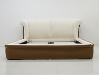 Cadre de lit de luxe en cuir moderne nordique, couleur personnalisée, pour chambre à coucher