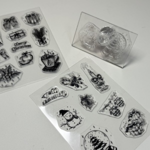 Timbri Trasparenti Natalizi WES 100x150mm in TPR Acrilico con Manico Rettangolare e Pad Intercambiabile per Forniture da Ufficio - Product Image 3