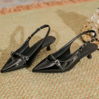 Nouvelles Sandales d'été 2025 à Talons Aiguilles Pointus Grande Taille avec Boucle Cheville et Bride Arrière en Cuir PU pour Femme – Collection Luxe