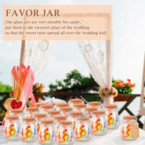 Mini pots en verre vides <span class=keywords><strong>de</strong></span> 200 ml (7 oz) pour <span class=keywords><strong>yaourt</strong></span>, pudding, ou comme pots à miel, avec couvercles en liège, pour cadeaux <span class=keywords><strong>de</strong></span> mariage - Product Image 4