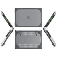 Funda de maletín para portátil de 16 pulgadas a prueba de golpes dura de doble capa para MacBook Pro M1, funda protectora de Material para PC, soporte para uso de ordenador