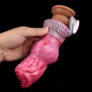 Funda de silicona grande con nudo de lobo para pene, dildo hueco, anillo de fantasía, extensor de pene, juguetes sexuales para hombres - Product Image 4
