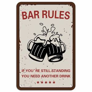 20x30cm Bar Rules Vintage Tin Signs Retro Wall Art Poster 3D Garage Gas <span class=keywords><strong>Station</strong></span> Decorative Tyr Service Custom UV Metal Poster - Product Image 3
