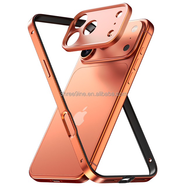 Light Cooling Bumper Cover AccessoriesHybrid Silicone Frame Aluminum Metal Phone Case for iPhone 15 12 13 14 16 Pro Max 16 Plus