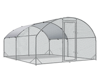 Chilochilo 18 m/sq Poulailler en métal galvanisé avec couverture de toit Cages pour animaux robustes Cage à lapin Cage à poulet
