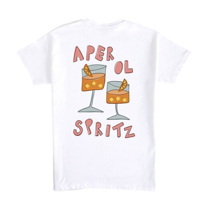 เสื้อยืด Aperol Spritz สีขาว คอกลม พิมพ์ลายกราฟิก ชุดลำลอง - Product Image 2