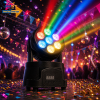 Mini projecteur LED à tête mobile 7x10W RGBW 4-en-1, éclairage de scène DMX512, indice de protection IP33, pour DJ professionnel et soirées disco