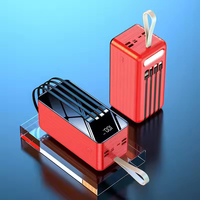 Banque de puissance partagée de chargeur portatif de la capacité 100000mah 80000mah de HYTO avec le câble intégré