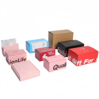 Boîtes en carton ondulé déchirable Kraft avec fermeture à glissière boîtes en papier doublées de papier d'aluminium pour l'expédition postale ensemble pliable pour l'emballage de perruque