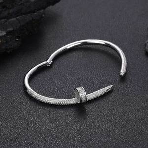 Cross-border Bestseller Classic studded Open Clasp Brass Electroplated ZIRCON Trendy Unisex Bracelet European American Fashion - Product Image 6