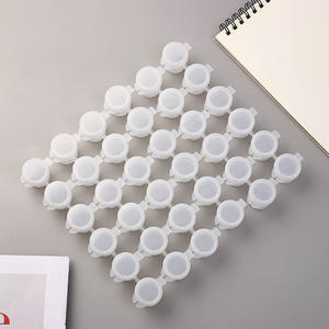 SUNCETH 5/6 Pots vides pour peinture, anti-fuite, avec couvercle rabattable, en plastique, pour peinture <span class=keywords><strong>acrylique</strong></span>, bricolage et rangement d'artisanat - Product Image 1