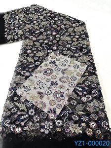 Кружевная ткань с блестками и бисером - Product Image 5