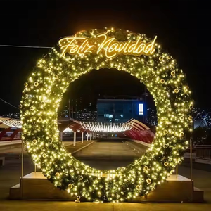 ไฟประดับตกแต่งคริสต์มาสกลางแจ้ง ไฟ LED รูปพวงหรีด สำหรับตกแต่งถนน - Product Image 3