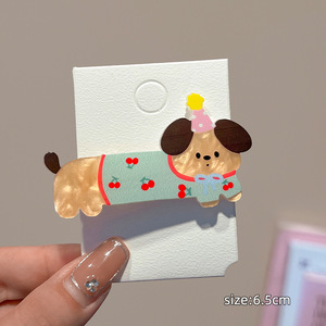 Pinces à cheveux fantaisie motif chien <span class=keywords><strong>teckel</strong></span> et chat pour femmes, pinces latérales pour franges, accessoires capillaires - Product Image 5