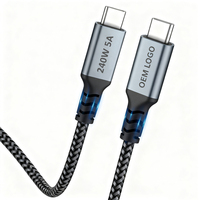Cable USB Tipo C de Carga Rápida, 240W 5A, 1m 2m 3m, Cable USB C a USB C de Nailon Trenzado de Alta Calidad Personalizado