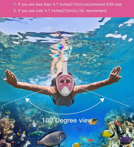 नए उच्च गुणवत्ता वाले पूर्ण चेहरे स्नॉर्कल मास्क डाइविंग उपकरण मास्क का पूर्ण चेहरा 180 डिग्री स्नॉर्कल मास्क - Product Image 6