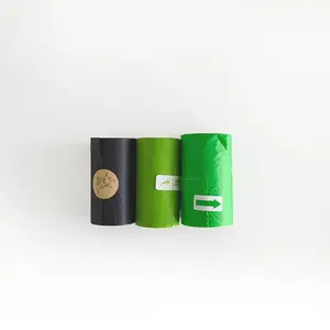 100% Biodegradable and Composable Custom Printed Dog Poop Bag Rolls Wholesale Eco-friendly Poop Bag