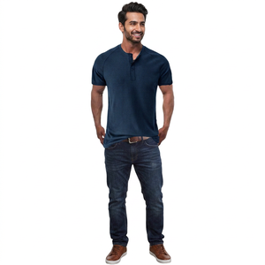 T-shirt décontracté pour homme de haute qualité, col rond, 100 % coton, respirant, basique, manches courtes, motif uni, coupe classique - Product Image 1