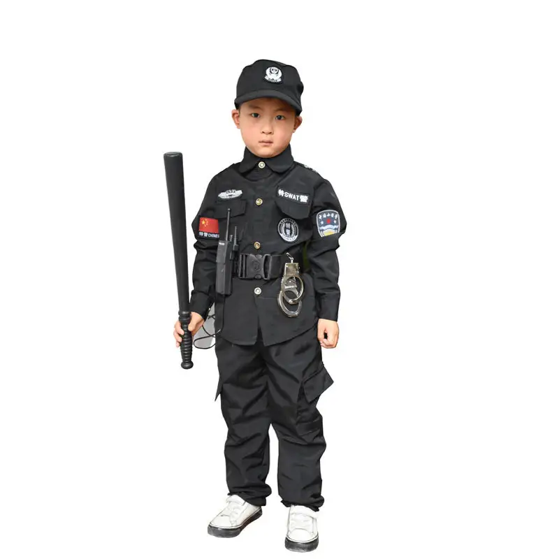 מכירה לוהטת מיוחד כוחות ילדי של משטרת מדים שדה ילדים של ביצועי שלב אבזרי תחפושות