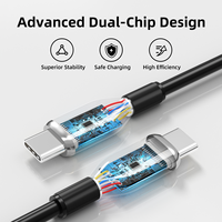 Kabel HYTO PD 60W Tipe C ke C USB Type-C 3A Pengisian Cepat untuk Ponsel, MacBook, iPad, Oneplus, Xiaomi, iPhone 15