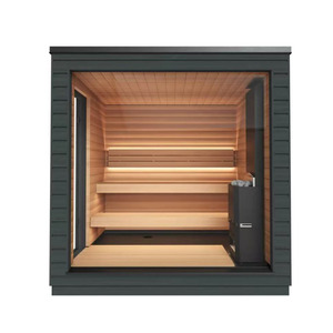 Stufa Elettrica Moderna per Sauna da Esterno in Cedro Rosso con Funzione Vapore Secco 110-240V Pannello di Controllo Computerizzato per 2-4 Persone - Product Image 3