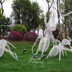 Scultura di <span class=keywords><strong>Formica</strong></span> in Rete Metallica Cava in Acciaio Inossidabile, Statua Metallica Artistica per Esterni, Giardino, Parco, Paesaggio - Product Image 2