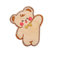 Patch Chenille Beruang Lucu, Bordir Hewan Kawaii, Lencana Beruang Kartun Sedang Membaca, Memasak, Aplikasi Setrika untuk Dekorasi Tas Anak