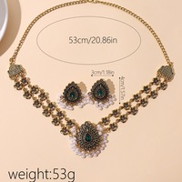 Ensemble de bijoux ethniques vintage en alliage de perles avec pompon, style Hanfu bohème, pour femme, fabriqué en Chine, idéal pour les voyages et les tenues assorties.
