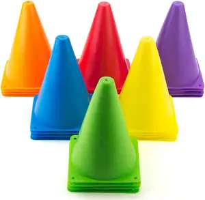 प्रशिक्षण उपयोग के लिए चमकीले रंग के कोन खेल प्रशिक्षण चपलता फील्ड मार्कर प्लास्टिक कोन पीपी सामग्री