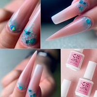 Gel de Construction Liquide CAIXUAN pour Extension d'Ongles Nuanciers Rose Nude, Transparent et Blanc Laiteux