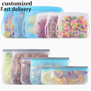 Sacs de conservation alimentaire réutilisables en silicone LEDUN, qualité alimentaire, étanches, pochettes verticales avec fermeture hermétique, 500/1000/1500 ml, personnalisables - Product Image 3