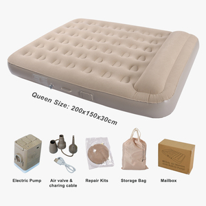 <span class=keywords><strong>Matelas</strong></span> Gonflable Moderne Taille Queen En Gros avec Revêtement Floqué en PVC Pliable Portable Lit Gonflable Pompe Intégrée pour Chambre d'Hôtel - Product Image 2