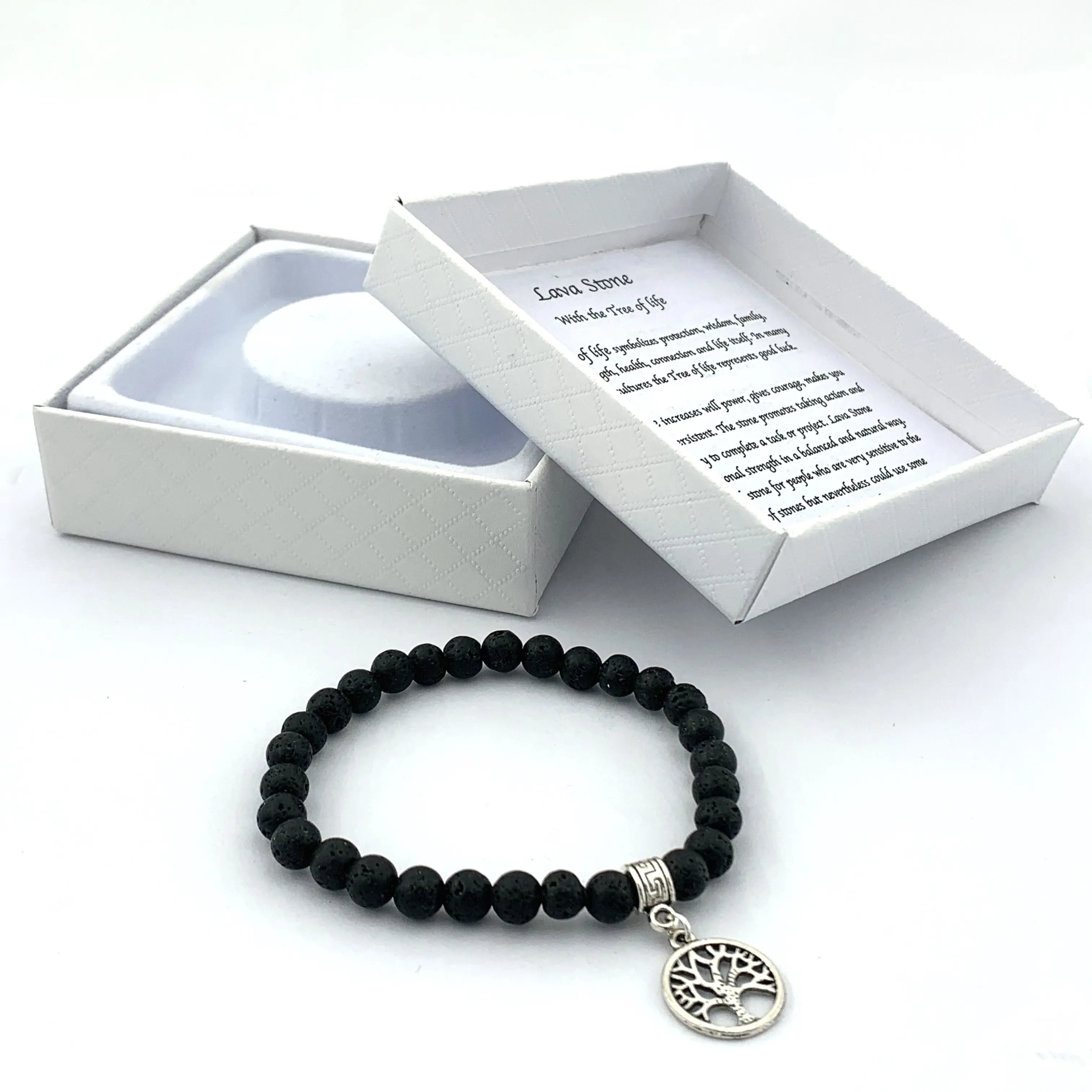 Bracelet breloque arbre de vie en pierre gemmes, nouveau, bijoux à la mode, fait à la main, avec boîte cadeau,