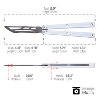 Cuchillo Plegable de Entrenamiento de Aluminio, Cuchillo Balisong Portátil para Práctica al Aire Libre, Cuchillo de Bolsillo de Seguridad Utilitario para Principiantes, Acero Inoxidable OEM