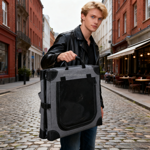 กรงสุนัขแบบนิ่มพับได้สำหรับสัตว์เลี้ยงกรงสุนัขสำหรับฝึกสุนัขแบบหรูหราพร้อมรถเข็นสำหรับขนส่งสัตว์เลี้ยง - Product Image 3