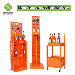 Casier à vin debout en métal de luxe au détail pour <span class=keywords><strong>whisky</strong></span> bière affichage d'alcool Vip Tequila Azul bouteille affichage liqueur vitrine - Product Image 1