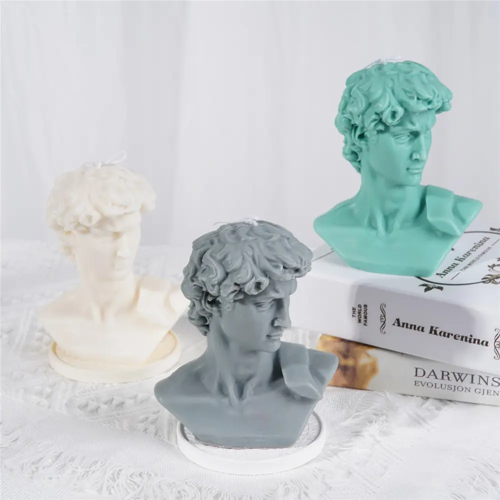 Bougies décoratives Offre Spéciale Parfum Sculpture grecque Statue de David Bougies de navires Bougie en céramique parfumée