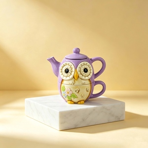 Pot à biscuits en céramique avec couvercle, motif animal multicolore peint à la main, boîte de rangement pour bonbons et biscuits pour la cuisine et le bureau - Product Image 3