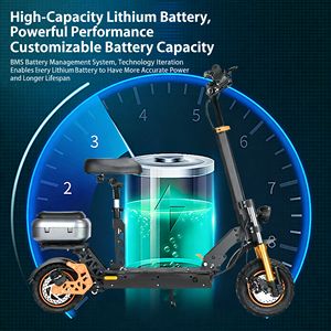 Scooter Eléctrico Todoterreno JLM S6 de Alto Rendimiento, 1200W, 11 Pulgadas, 48V, 20.8Ah, 55km/h, Plegable para Adultos, Carga de 150kg, Control por Aplicación - Product Image 5