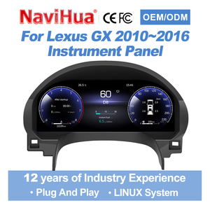 หน้าปัดดิจิตอลระบบ Linux สำหรับรถยนต์ Lexus GX400/GX460 ปี 2010-2016 รุ่นใหม่จาก Navihua พร้อม Carplay - Product Image 1