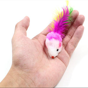 Cheap Small New Design Colorful Interesting Feather Stick Toy Mouse Shape <b>Cat</b> Toys - Product Image 2