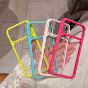 เคสโทรศัพท์ใสกันกระแทก Candy Macaron Border  สำหรับ iPhone 18 17 16 15 14 13 Pro Max ดีไซน์มินิมอล - Product Image 1