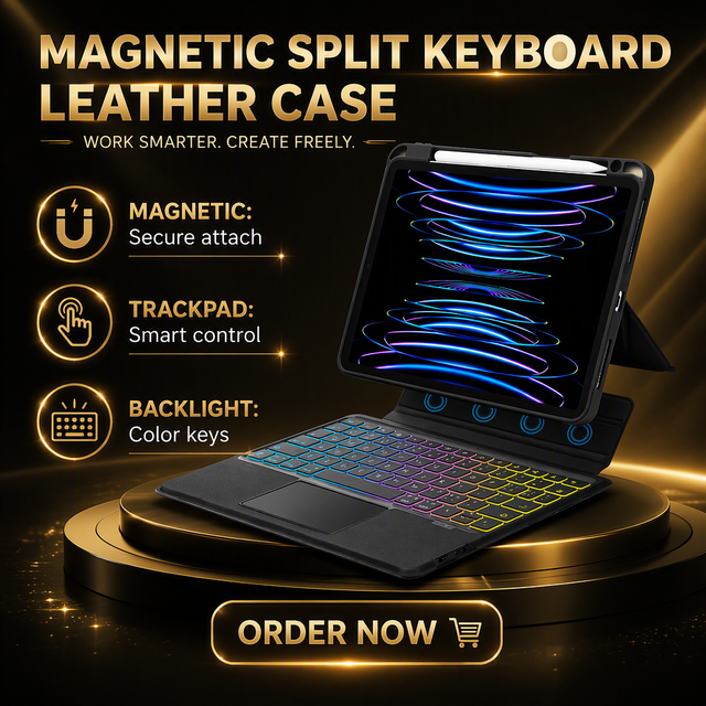 Wholesale RGB Backlit Trackpad Keyboard Case for iPad 7 8 9 10 11 Generation 10.2 10.9 Inch Split Magnetic Wireless COTECi