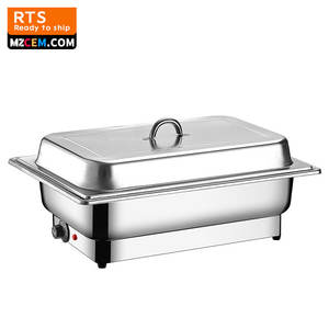 600W 스테인레스 스틸 전기 난방 세면대 뷔페 스토브 9L 절연 채핑 접시 9L - Product Image 1