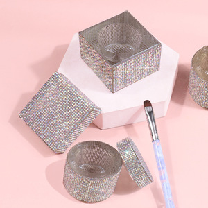 Gobelet de lavage octogonal en verre pour pinceaux à ongles, récipient de nettoyage en cristal, coupelle Dappen pour manucure acrylique et nail art - Product Image 1