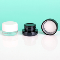 Nouveau Style Bocaux En Verre Concentré 5ml 7ml 9ml Pots Uv Noir Brillant Emballage Couvercle Résistant Aux Enfants Avec Disque En Métal PTFE Linner