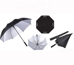 <b>Large</b> Sleeve Golf With Uv Coating Umbrella Black and Silver - Product Image 4