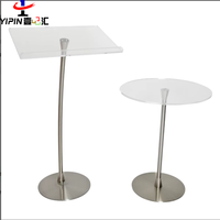 Pupitre en plexiglas transparent avec support en acier, design moderne, mobilier de théâtre pour extérieur, école, église